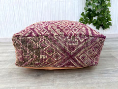 Orange silk pillow, Moroccan Sabra cushion, handmade cactus silk pillow, Berber Sabra cushion, Pillow Throw, Moroccan Lumbar Sabra Cushion
