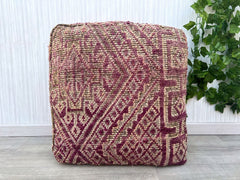 Orange silk pillow, Moroccan Sabra cushion, handmade cactus silk pillow, Berber Sabra cushion, Pillow Throw, Moroccan Lumbar Sabra Cushion