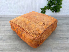 Moroccan floor pouf, Moroccan Foot Stool Ottoman, Yoga Meditation Cushion, Moroccan Handmade Pouf Wool, Beni Ourain Square Pouf