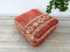 Moroccan berber pouf, Moroccan Boho Stool Ottoman, Vintage  Cushion, Moroccan Handmade Pouf Wool, Outdoor Furniture Pouf, berber pouf