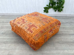 Set of 2 Moroccan Kilim Pouf, Blue Floor cushion, Vintage Morocco Ottoman pouf, Square Pouf, Meditation yoga cushion, Outdoor floor pillow