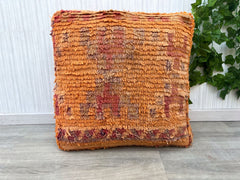 Set of 2 Moroccan Kilim Pouf, Blue Floor cushion, Vintage Morocco Ottoman pouf, Square Pouf, Meditation yoga cushion, Outdoor floor pillow
