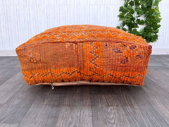 Vintage Moroccan Pouf Cover, Moroccan Kilim Pouf, Moroccan Floor cushion, Moroccan Pouf, Home decor Pouf, Square Pillow, Berber Pouf,