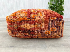 Vintage Moroccan Pouf Cover – Authentic Kilim Cushion for Floors