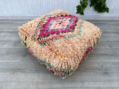 Moroccan Heritage Pouf - UNESCO-Designated Craftsmanship, Cultural Preservation Project, Certificate of Authenticity Included