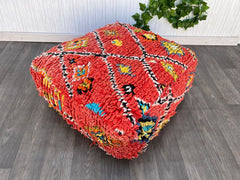 Wool Pouf, Moroccan Pouf, Floor Pillow, Handmade Pouf, Pet Bed