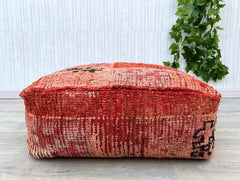 Wool Pouf, Moroccan Pouf, Floor Pillow, Handmade Pouf, Square Pouf, Bohemian Pouf
