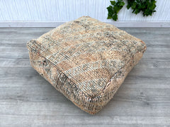 Wool Pouf, handmade Pouf, Bohemian Pouf, Berber Pouf, Kilim Pouf, Ottoman Pouf,