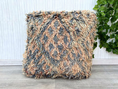 Moroccan vintage pouf, Berber floor cushion, seat cushion made of 100% wool, vintage floor cushion with Berber pattern