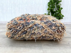 Moroccan vintage pouf, Berber floor cushion, seat cushion made of 100% wool, vintage floor cushion with Berber pattern