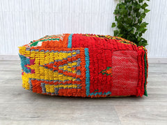 Large Moroccan Kilim Pouf, Vintage Moroccan Floor Cushion, Vintage Kilim Pouf,  Ottoman Kilim Pouf , Floor Pillows,floor cushion (UNSTUFFED)