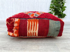 UNIQUE Pouf Moroccan ,Boujad Pouf Multi Color Amazing ,Yoga meditation ,Moroccan Floor Cushion ,Vintage Kilim Pouf.