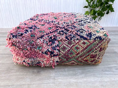 Boho Moroccan Floor Cushion – Unique Kilim Pouf for Stylish Decor
