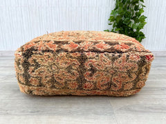 Vintage Pouf, Handmade Moroccan Floor Cushion, Unstuffed Square Pouf, Vintage Berber Pouf, Moroccan Kilim Pouf.