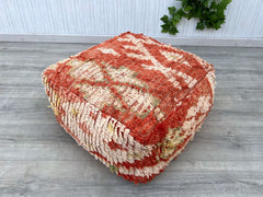 Moroccan POUF **50% OFF** with White Stitching Leather Pouf Ottoman Pouf Morrocan Leather Pouf Moroccan Pouffe