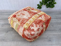 Vintage Ottoman Pouf,Moroccan Berber Pouf,Moroccan Pouf, Floor Footrest, Pouf Floor Cushion, Ottoman Cover Pouf, Outdoor Chair Pouf